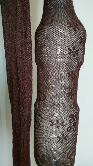 Collant microrete fiorata tg S