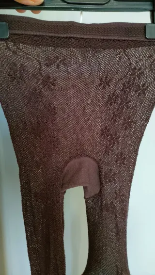 Collant microrete fiorata tg S