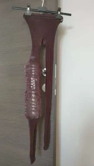 Collant microrete fiorata tg S