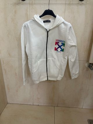 Felpa Off-White bambino con zip e logo