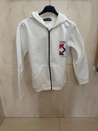 Felpa Off-White bambino con zip e logo