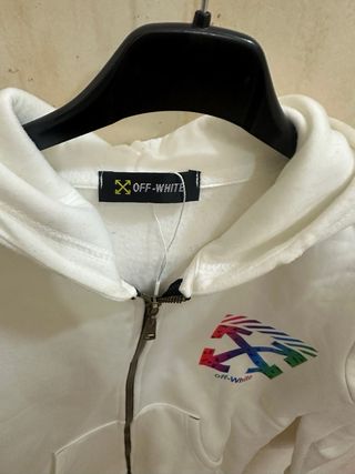 Felpa Off-White bambino con zip e logo