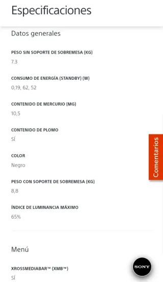 Televisor Sony 26 No Smart TV