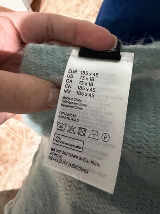 Bufanda H&M Cuadros Menta y Blanco