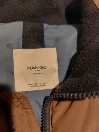 Chaleco acolchado Mango azul y marrón