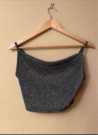 Vestido Negro Brillante con Cadena,top y jersey