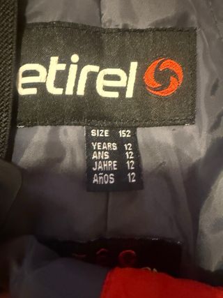 Traje de esquí Etirel rojo y negro