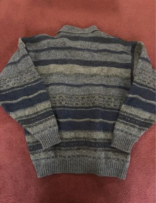 Jersey Lacoste Rayas Azul y Gris Hombre