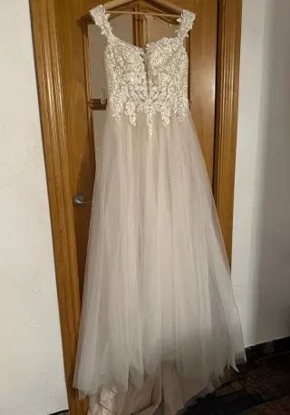 Vestido Novia Corsé Encaje Talla S/M