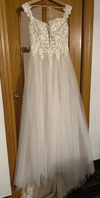 Vestido Novia Corsé Encaje Talla S/M