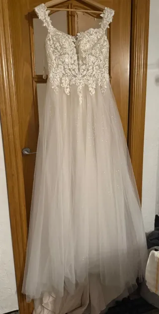 Vestido Novia Corsé Encaje Talla S/M