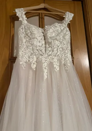 Vestido Novia Corsé Encaje Talla S/M