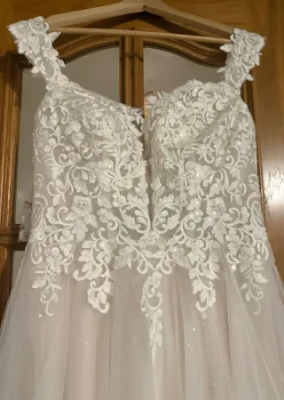 Vestido Novia Corsé Encaje Talla S/M