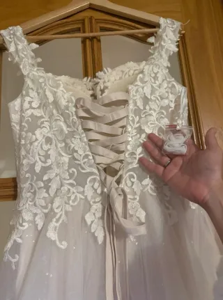 Vestido Novia Corsé Encaje Talla S/M
