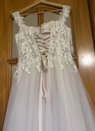 Vestido Novia Corsé Encaje Talla S/M