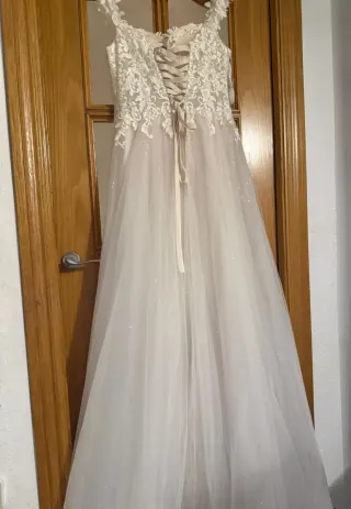 Vestido Novia Corsé Encaje Talla S/M