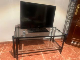 Mesa de centro cristal y metal negra Precio con tv