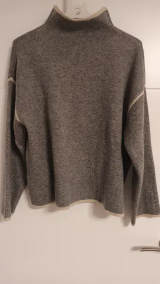 Conjunto Zara punto falda y jersey gris