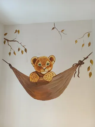 Mural infantil hecho a mano
