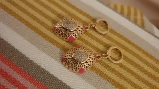 Pendientes vintage chapados en oro y rosa