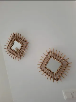 Lote 3 Espejos Decorativos Ratán