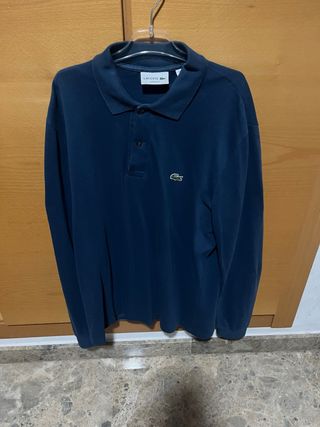 Camisa Lacoste Manga Larga Azul
