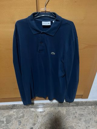 Camisa Lacoste Manga Larga Azul