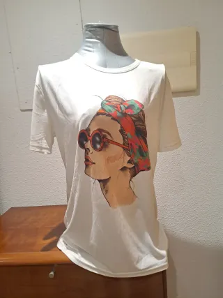 Camiseta Estampada Mujer Manga Corta XL