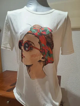 Camiseta Estampada Mujer Manga Corta XL