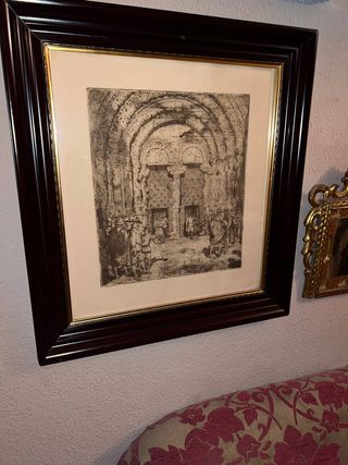 Cuadro antiguo grabado