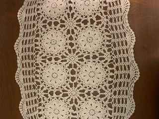 Crochet ovale cotone écru vintage