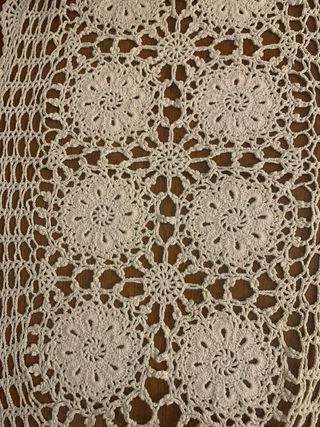 Crochet ovale cotone écru vintage