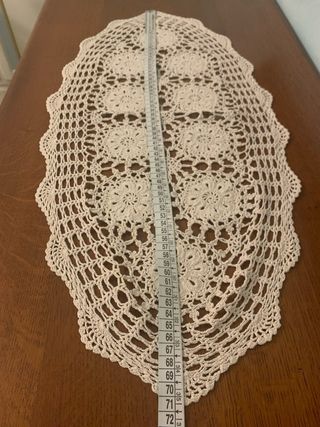 Crochet ovale cotone écru vintage