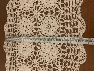 Crochet ovale cotone écru vintage