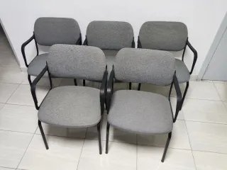 Pack 5 Sillas confidente oficina tapizadas grises