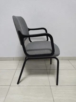 Pack 5 Sillas confidente oficina tapizadas grises