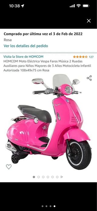 Moto Eléctrica Infantil Rosa