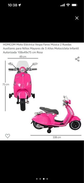 Moto Eléctrica Infantil Rosa