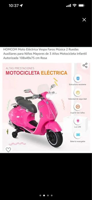 Moto Eléctrica Infantil Rosa