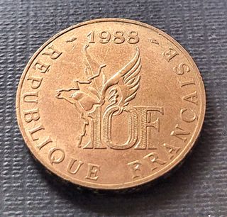 Moneda Francia 10 Francos 1988