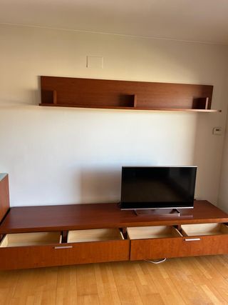Mueble TV Madera Cajones Capacidad + Estantería