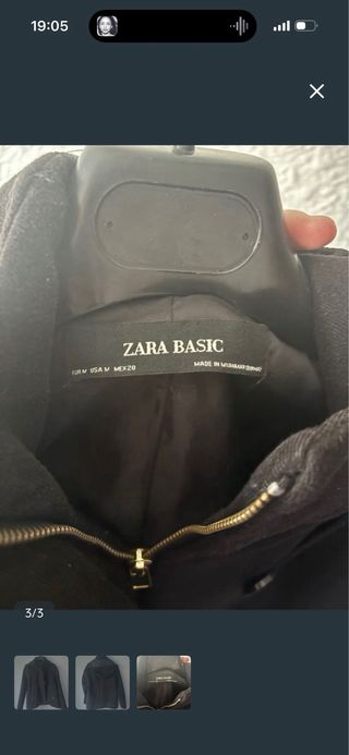 Abrigo Zara Mujer Negro