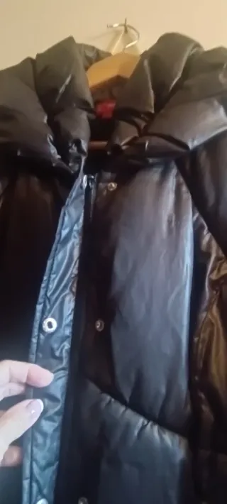 Abrigo largo enguatado negro Talla S