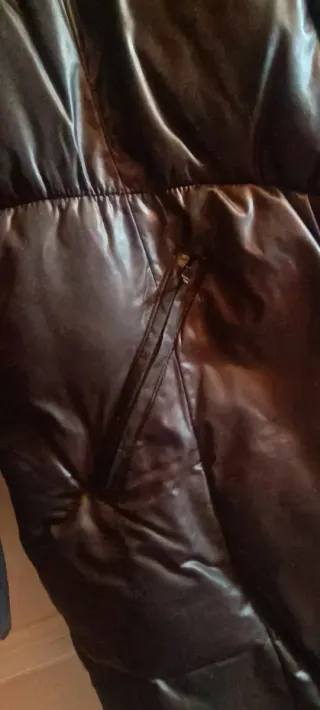 Abrigo largo enguatado negro Talla S
