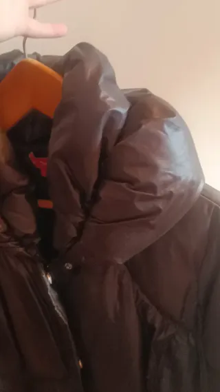 Abrigo largo enguatado negro Talla S