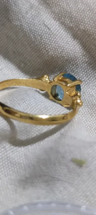 Anillo Plata  Piedra Azul lleva punzon