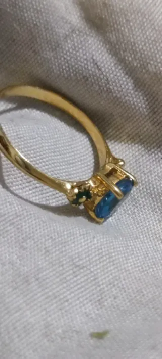 Anillo Plata  Piedra Azul lleva punzon