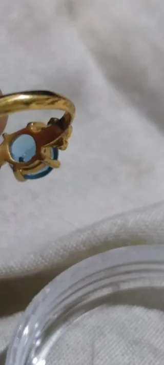 Anillo Plata  Piedra Azul lleva punzon