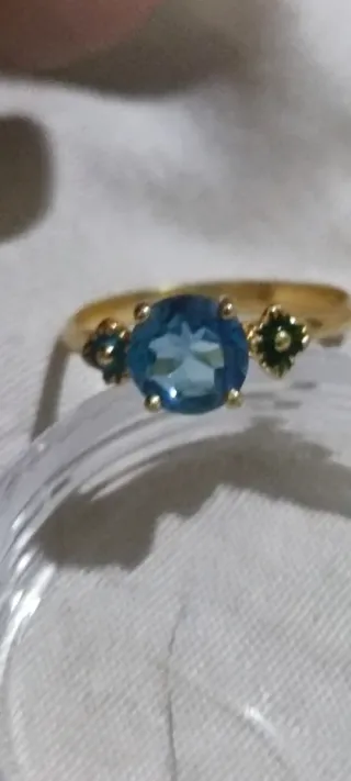 Anillo Plata  Piedra Azul lleva punzon