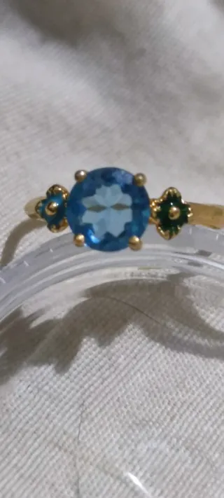 Anillo Plata  Piedra Azul lleva punzon